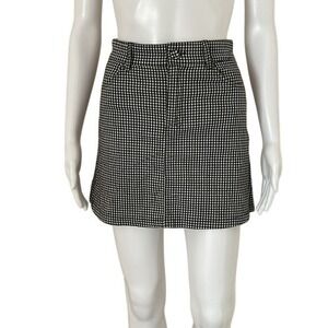 Brandy Melville John Galt Black White Plaid Mini Skirt OS